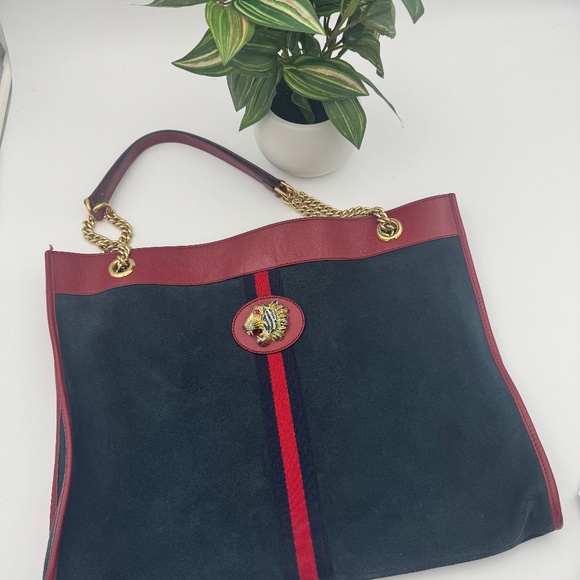 Gucci Suede & Leather Rajah Tiger Head Purse with Pouch - Picture 4 of 7